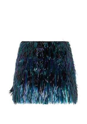 Alberta Ferretti fringe-detail mini skirt - Blue