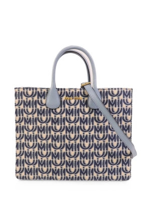 Miu Miu Pre-Owned logo-jacquard shoulder bag - Neutrals
