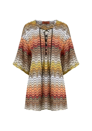 Missoni short caftan in viscose lamé - Orange