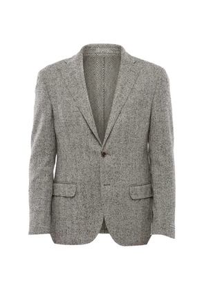 Corneliani herringbone single-breasted blazer - Grey
