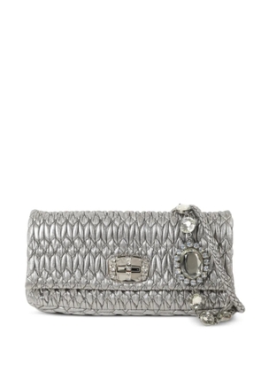 Miu Miu Pre-Owned crystal-embellishment clutch bag - Silver