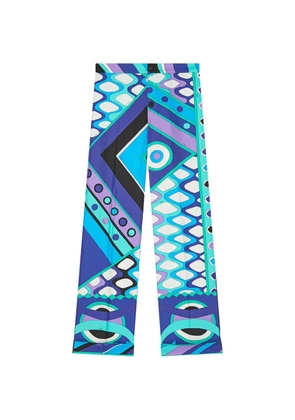 PUCCI Vivara-print silk pants - Blue