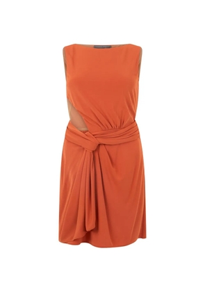 Alberta Ferretti knot-detail cut-out mini dress - Orange