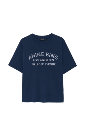 ANINE BING Cade logo-detail short-sleeve T-shirt - Blue