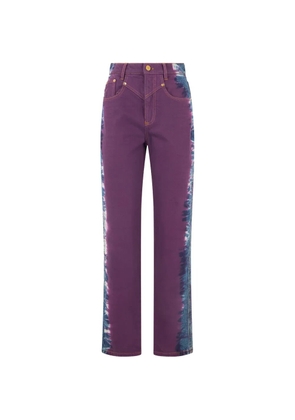 Alberta Ferretti tie-dye straight-leg jeans - Purple