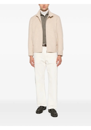 Lardini felted zip-up jacket - Neutrals