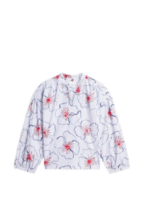Tommy Hilfiger floral-print striped blouse - Blue