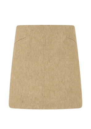 Alberta Ferretti linen A-line skirt - Neutrals