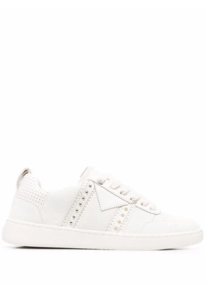 Maje Furious studded leather sneakers - White