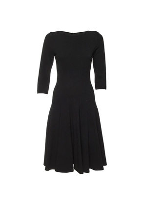 Alaïa Pre-Owned textured-knit flared midi dress - Black