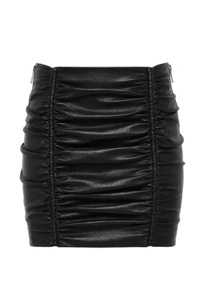 DSQUARED2 draped leather mini skirt - Black