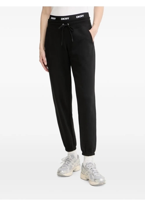 DKNY logo-waistband drawstring track pants - Black