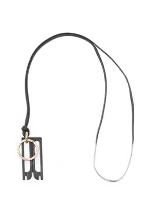 Victoria Beckham Dorian logo-plaque keyring - Black