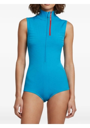 Prada Pre-Owned sleeveless zip-up swimsuit - Blue