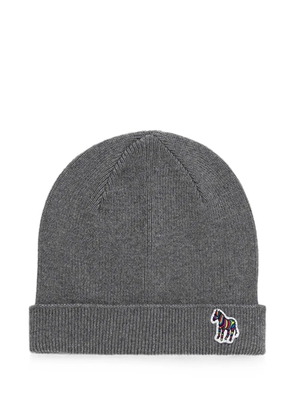 Paul Smith zebra-patch beanie hat - Grey