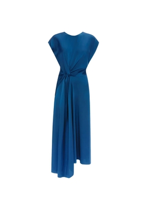 Victoria Beckham midi Aria twist-detail dress - Blue