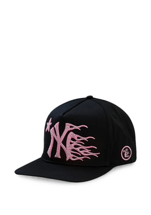 HELLSTAR rhinestone-embellished logo-patch snapback hat - Black