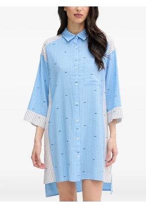 DKNY logo-print panelled nightdress - Blue
