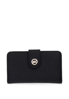 Michael Michael Kors logo-plaque pebbled-leather wallet - Black