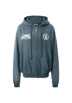 HELLSTAR logo-print zip-up hoodie - Blue