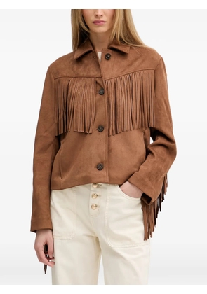 DKNY fringe-detailing jacket - Brown