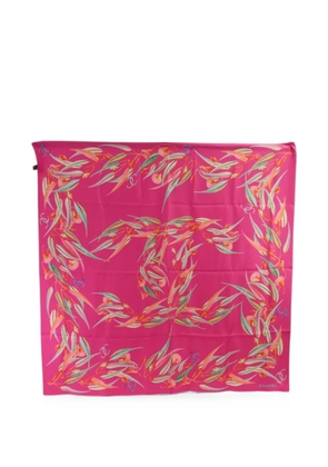 CHANEL Pre-Owned CC floral-print scarf - Pink