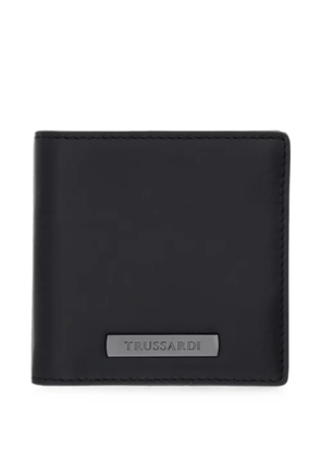 Trussardi logo-plaque bi-fold wallet - Black