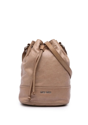 Miu Miu Pre-Owned 2010-2026 Crinkled Calfskin bucket bag - Neutrals