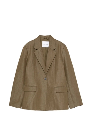 SAMSOE SAMSOE single-breasted notched-lapels cotton blazer - Green