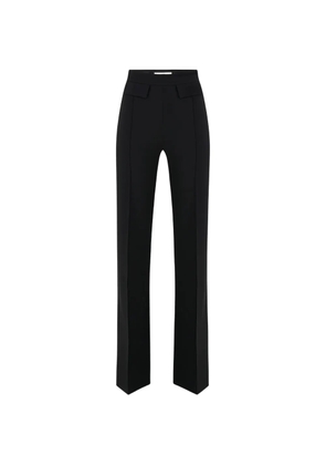 Elisabetta Franchi logo-embroidered crepe trousers - Black