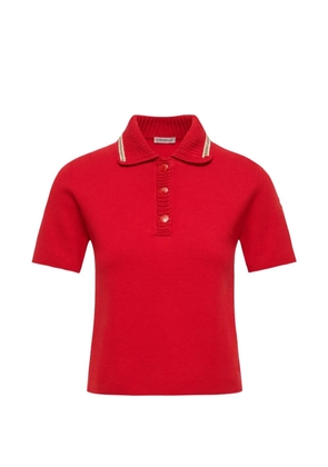 Moncler contrast-trim short-sleeved polo shirt - Red