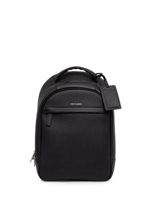 Trussardi logo-print pebbled backpack - Black