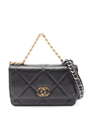 CHANEL Pre-Owned 2020s 19 Dizeneuf matelassé chain wallet - Black