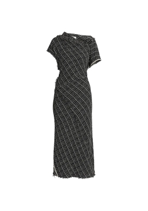 ERDEM asymmetric tweed maxi dress - Black