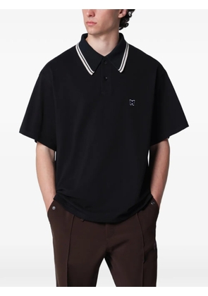 Needles logo-embroidered cotton polo shirt - Black