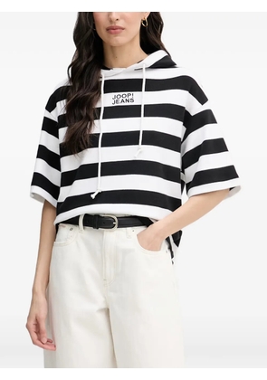 Joop! striped logo-embroidered hoodie - Black