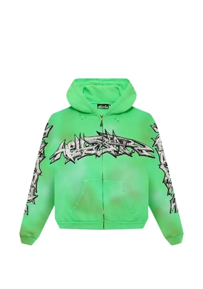 HELLSTAR graffiti-print zip-up hoodie - Green