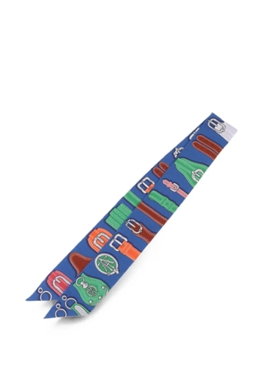Hermès Pre-Owned silk print scarf - Blue