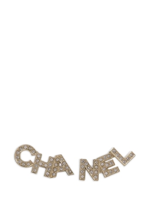 CHANEL Pre-Owned crystal-embellished logo earrings - Gold