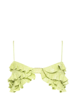DSQUARED2 snake-effect ruffled top - Green