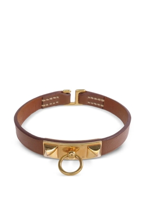 Hermès Pre-Owned 2022 mini Rivale leather bracelet - Gold