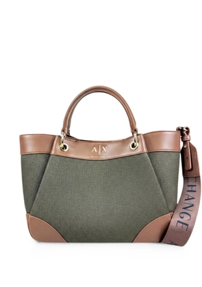 Armani Exchange logo-plaque tote bag - Green