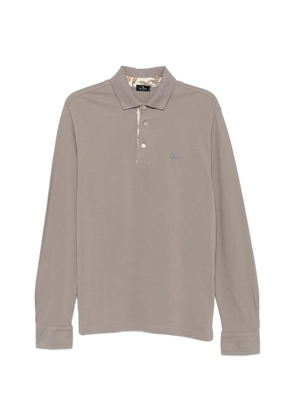 ETRO Pegaso-embroidered long-sleeve polo shirt - Grey