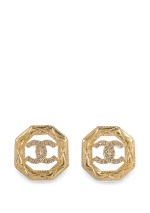 CHANEL Pre-Owned CC octagonal earrings - Gold