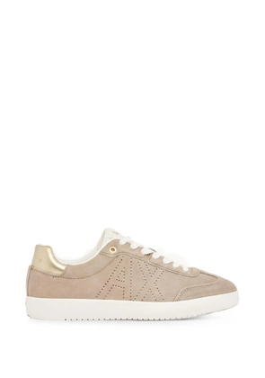 Armani Exchange perforated-logo leather sneakers - Neutrals