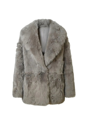 Blancha shearling shawl-lapel jacket - Grey