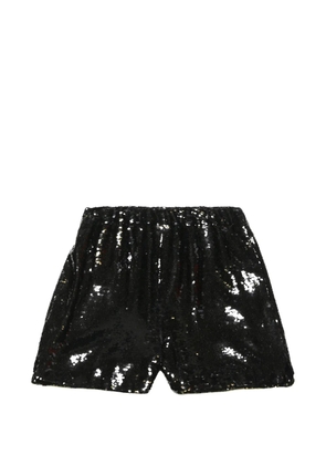 Simone Rocha sequin-embellished elasticated shorts - Black