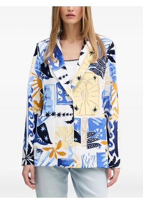 Joseph Ribkoff graphic-print notched-lapels blazer - Blue