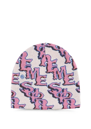 Supreme Slanted Gothic monogram-pattern beanie hat - Neutrals