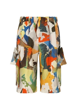 Homme Plissé Issey Miyake Palette Marbled cargo shorts - Neutrals